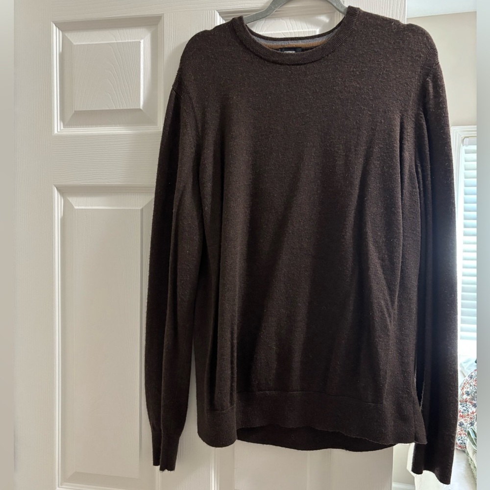 Men's Express Brown Crew Neck Sweater